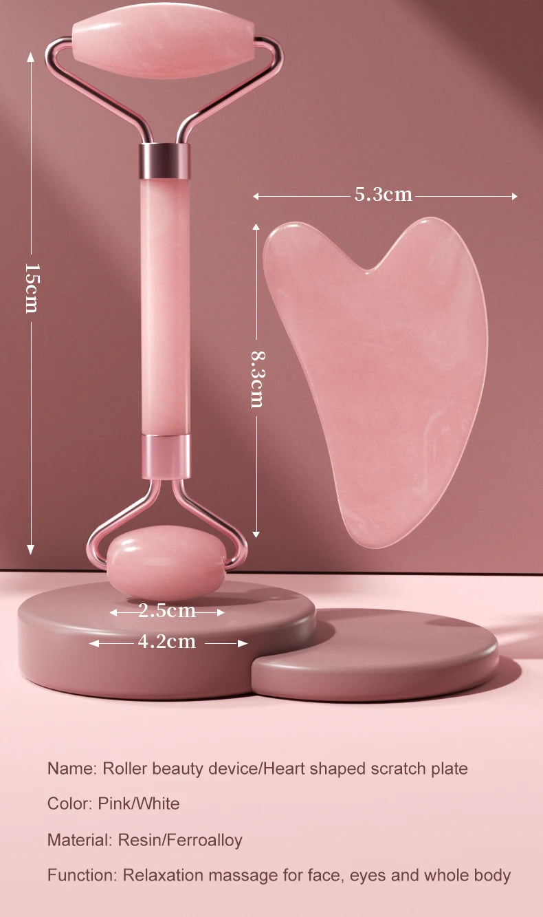 Gezichtsroller & Gua Sha Set – Huidverzorging