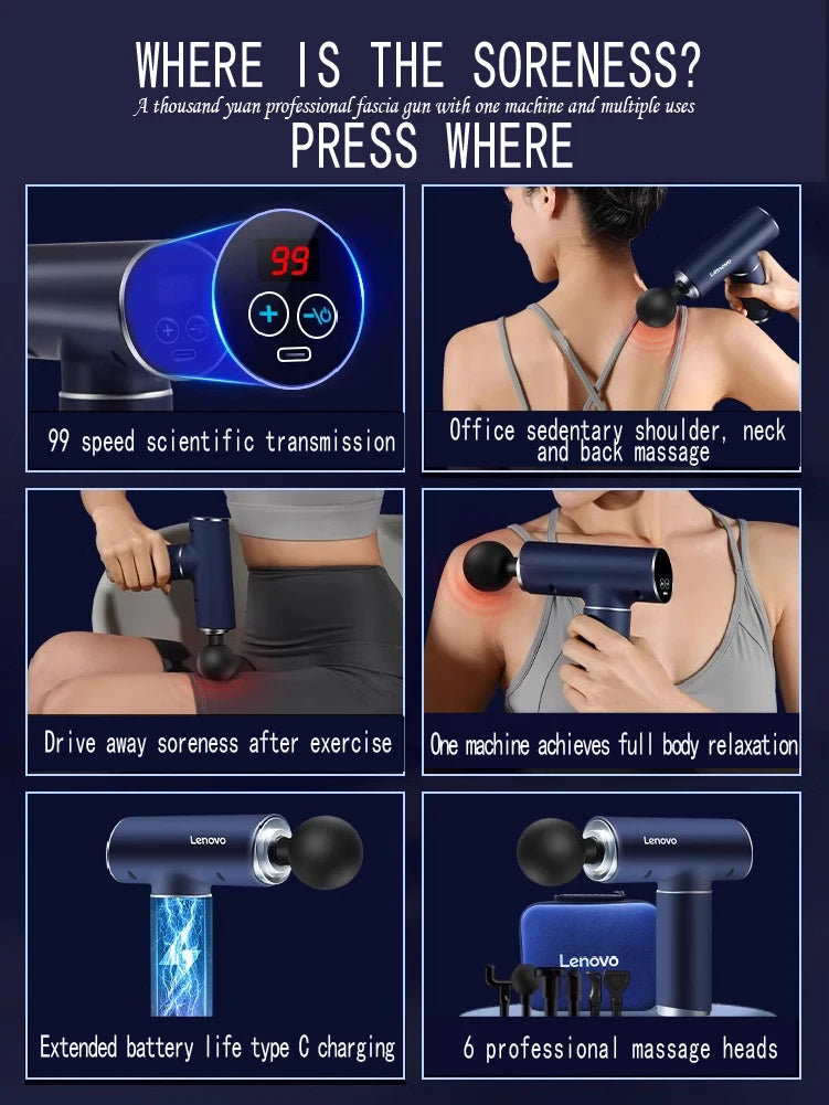 Professionele Fascia Gun – LED Touchscreen