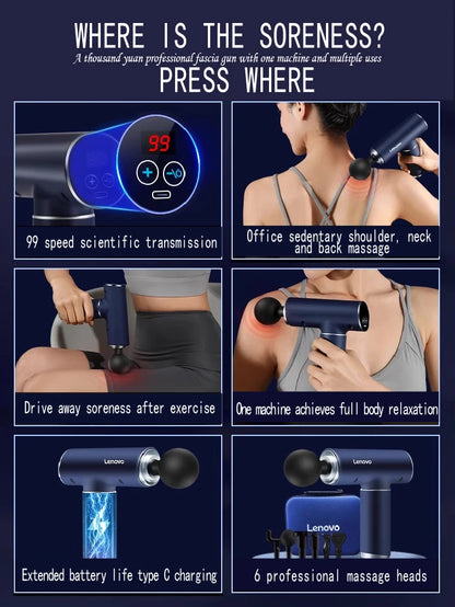 Professionele Fascia Gun – LED Touchscreen