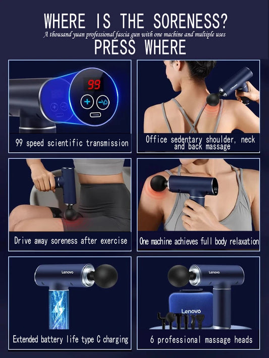 Professionele Fascia Gun – LED Touchscreen