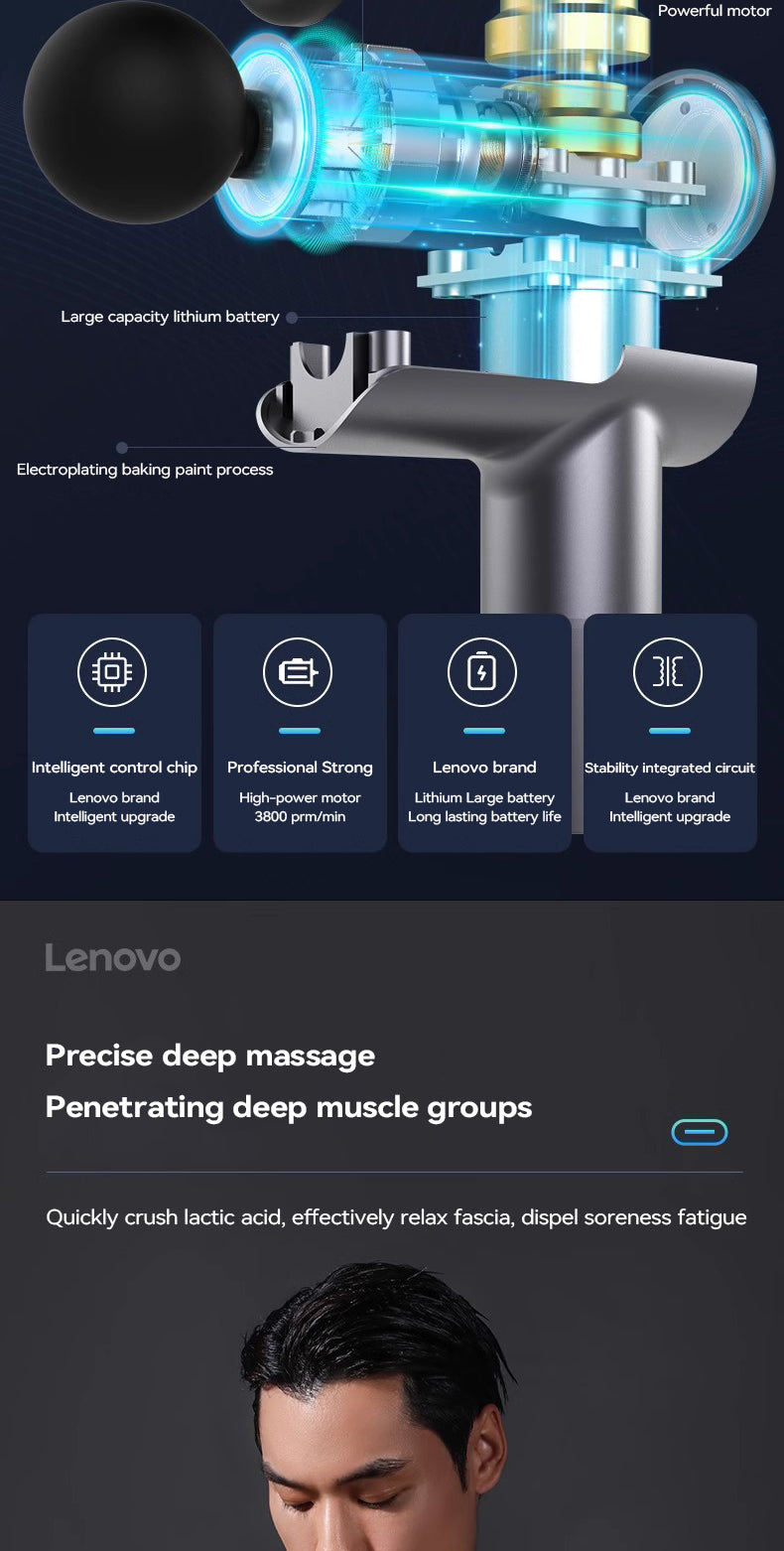 Draadloze Massage Gun – 8 Opzetstukken
