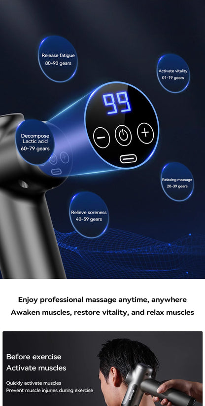 Draadloze Massage Gun – 8 Opzetstukken
