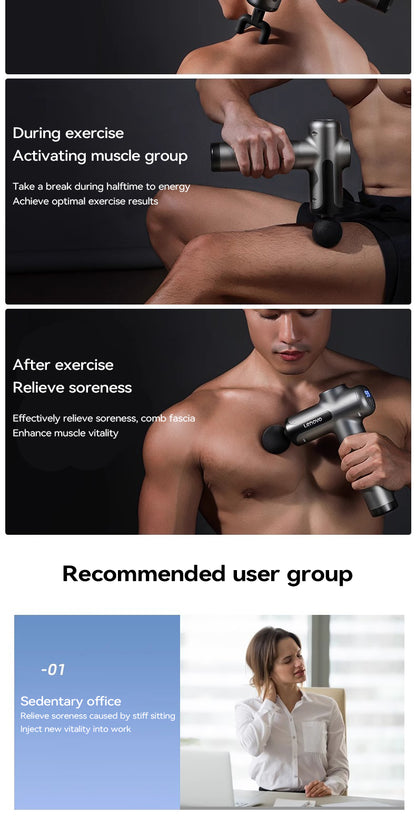 Draadloze Massage Gun – 8 Opzetstukken