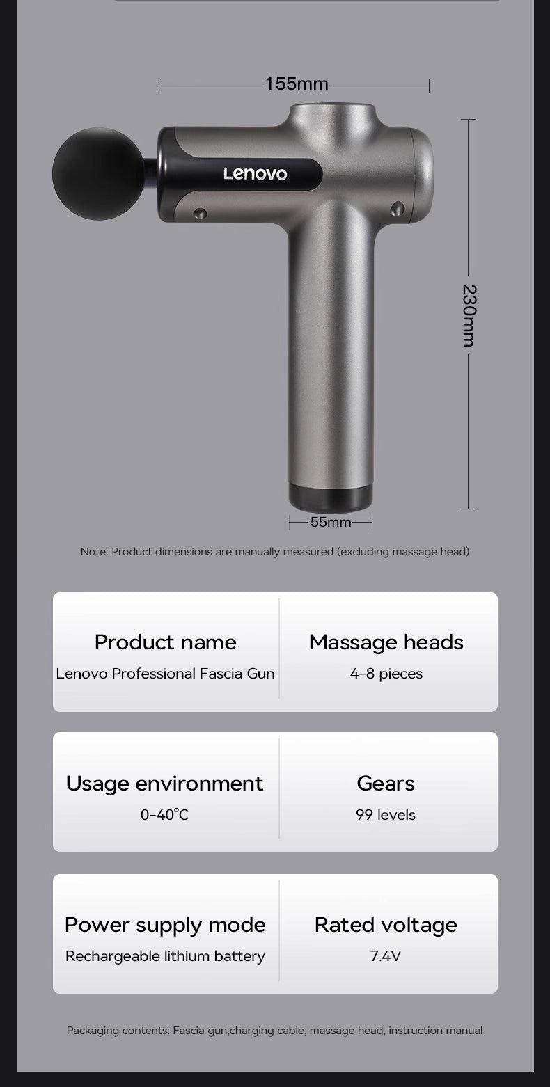 Draadloze Massage Gun – 8 Opzetstukken